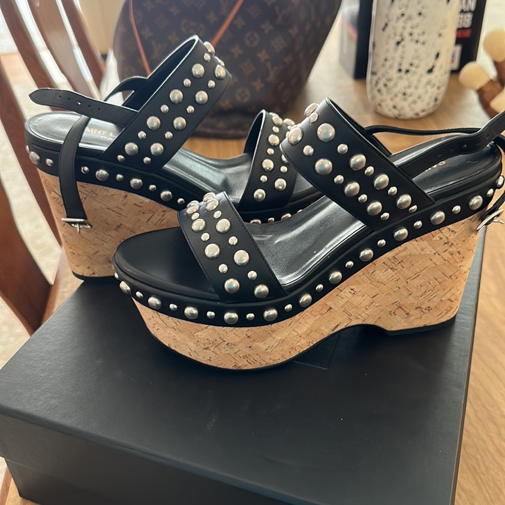 NWT NEVER BEEN WORN YSL Wedges - Picture 3 of 10